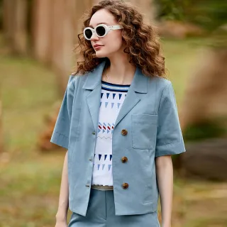 【ILEY 伊蕾】率性仿丹寧單口袋短版外套1221014707(淺藍) 價格比較,價格查詢,歷史價格詳細信息