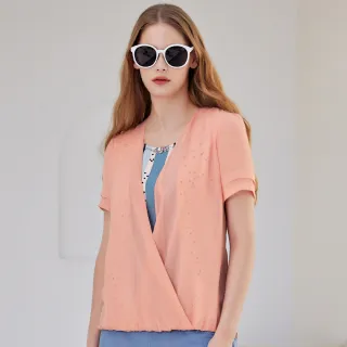 【ILEY 伊蕾】摩登波點氣質交叉雪紡假兩件上衣(粉色；M-2L；1222011144) 價格比較,價格查詢,歷史價格詳細信息