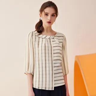 【ILEY 伊蕾】雪紡七分袖造型上衣(深藍；L-3L；1243181103) 歷史價格詳細信息