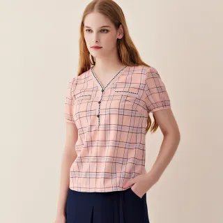 【ILEY 伊蕾】清新綠植印花V領連袖上衣(綠色；M-XL；1222071424) 歷史價格詳細信息