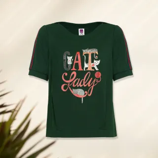 【ILEY 伊蕾】俏皮狗狗口袋造型亮眼縲縈太空棉上衣(淺綠色；M-XL；1224181203) 歷史價格詳細信息