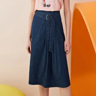 【ILEY 伊蕾】率性造型車線腰部鬆緊抽繩牛仔褲(藍色；M-2L；1223338602) 歷史價格詳細信息