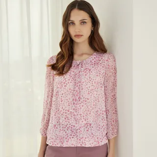 【ILEY 伊蕾】花卉圓領七分袖針織上衣(黃；M-2L；1244011605) 歷史價格詳細信息