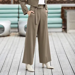 【ILEY 伊蕾】時尚珍珠腰釦俐落修身直筒縲縈褲(黑色；M-2L；1224076532) 歷史價格詳細信息