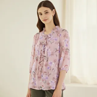 【ILEY 伊蕾】花卉荷葉雪紡洋裝(深藍色；M-XL；1233067414) 歷史價格詳細信息