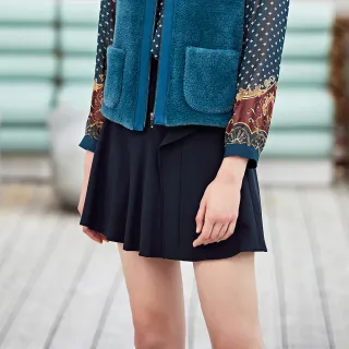 【ILEY 伊蕾】不規則荷葉活片剪裁斜紋A字短褲裙(深藍色；M-XL；1223022414) 價格比較,價格查詢,歷史價格詳細信息