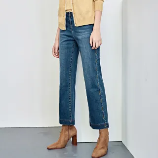 【ILEY 伊蕾】俏皮可愛動物刺繡刷白牛仔直筒褲(藍色；M-XL；1232338609) 歷史價格詳細信息