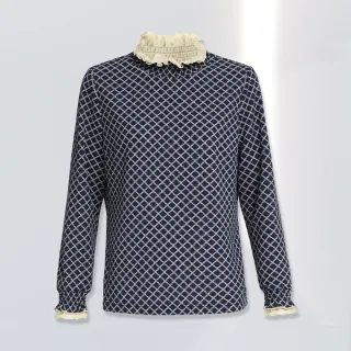 【ILEY 伊蕾】高雅印花造型垂墜領結滑順上衣(杏色；M-2L；1223071406) 歷史價格詳細信息