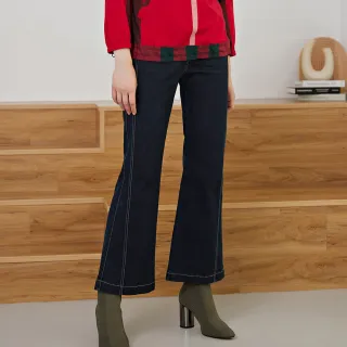 深藍色微喇牛仔褲女士2024夏季新款墜感高腰顯瘦大碼彈力喇叭褲子 歷史價格詳細信息