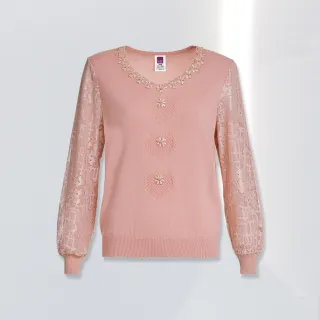 【ILEY 伊蕾】淑女圖樣刺繡撞色滾邊縲縈針織上衣(淺藍色；M-XL；1231455009) 歷史價格詳細信息