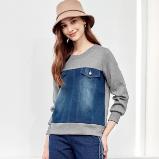 【ILEY 伊蕾】牛仔印花假兩件式短版上衣(藍色；M-XL；1232071228) 歷史價格詳細信息