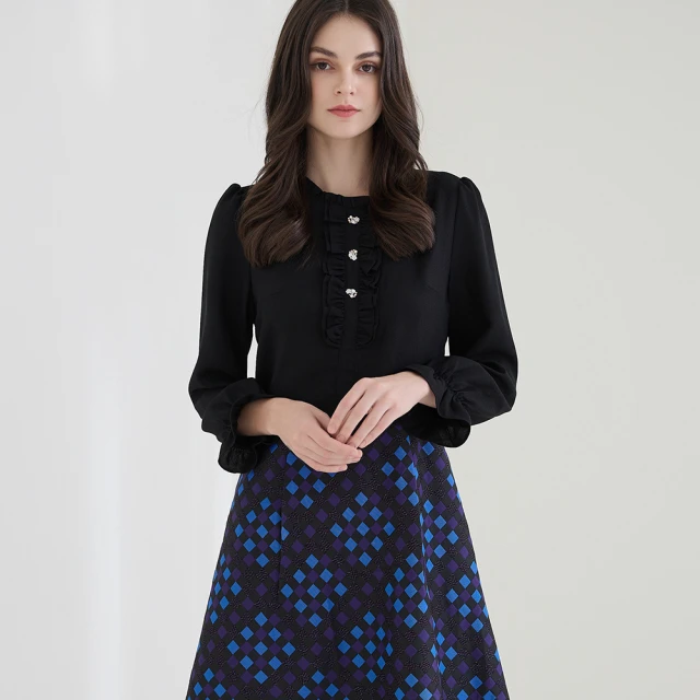 【ILEY 伊蕾】優雅荷葉綁帶手繪風玫瑰印花雪紡上衣(淺綠色；M-2L；1232181423) 歷史價格詳細信息