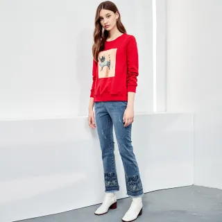 【ILEY 伊蕾】波浪織紋混羊毛V領針織上衣(紅色；M-XL；1234175006) 歷史價格詳細信息