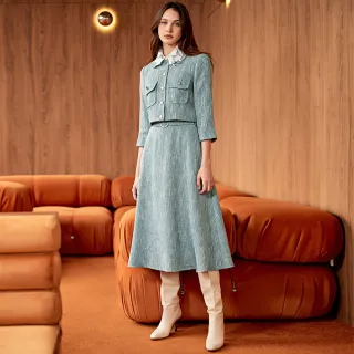 【ILEY 伊蕾】金屬覆膜雪紡不規則拼接長裙(綠；M-XL；1243072250) 歷史價格詳細信息