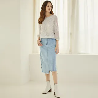 【ILEY 伊蕾】不規則荷葉活片剪裁斜紋A字短褲裙(深藍色；M-XL；1223022414) 歷史價格詳細信息