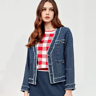 【ILEY 伊蕾】抽鬚修身直筒八分棉質牛仔褲(綠色；M-XL；1222078675) 歷史價格詳細信息