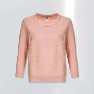 【ILEY 伊蕾】氣質高雅立體織紋縫鑽造型縲縈針織上衣(兩色；M-XL；1224075016) 歷史價格詳細信息