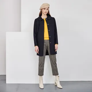 【ILEY 伊蕾】經典質感格紋蓋袋連帽排釦長版背心(深咖色；M-XL；1224203501) 歷史價格詳細信息