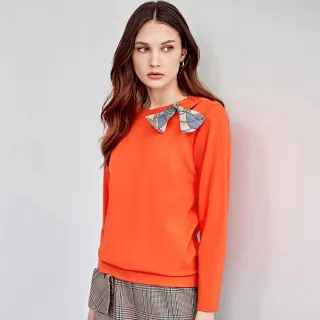 【ILEY 伊蕾】優雅剪接浪漫風情絲巾縲縈上衣(桔色；M-XL；1224241201) 價格比較,價格查詢,歷史價格詳細信息