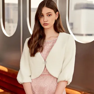 【ILEY 伊蕾】氣質造型吊飾內絨毛毛呢背心(淺粉；M-XL；1224083605) 歷史價格詳細信息