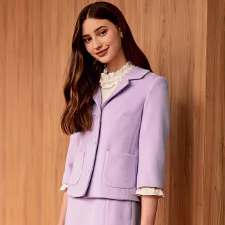 【ILEY 伊蕾】時髦俐落小香金蔥毛呢對勾短版外套(黑色；M-XL；1224014022) 歷史價格詳細信息