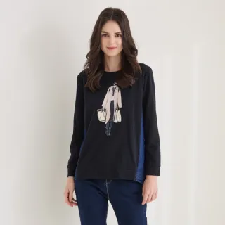 【ILEY 伊蕾】牛仔印花假兩件式短版上衣(藍色；M-XL；1232071228) 歷史價格詳細信息