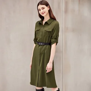 【ILEY 伊蕾】氣質附腰帶排釦厚雪紡長版開叉洋裝(兩色；M-XL；1224027048) 價格比較,價格查詢,歷史價格詳細信息