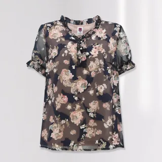 【ILEY 伊蕾】浪漫花卉緹花雪紡上衣(淺紫色；M-XL；1232281405) 歷史價格詳細信息