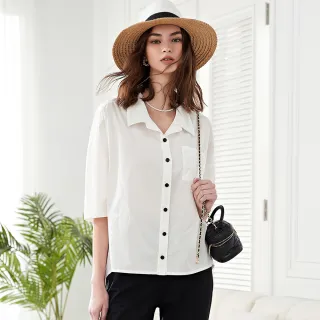 【ILEY 伊蕾】知性時髦落肩反摺接蕾絲領襯衫上衣(白色；M-XL；1231241506) 價格比較,價格查詢,歷史價格詳細信息