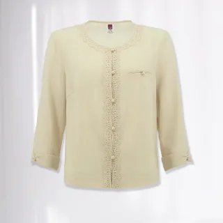 【ILEY 伊蕾】淑女圖樣刺繡撞色滾邊縲縈針織上衣(淺藍色；M-XL；1231455009) 歷史價格詳細信息