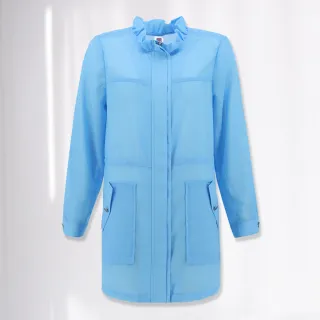 【ILEY 伊蕾】輕薄荷葉領造型大口袋抽繩長版拉鍊外套(藍色；M-XL；1231014015) 價格比較,價格查詢,歷史價格詳細信息