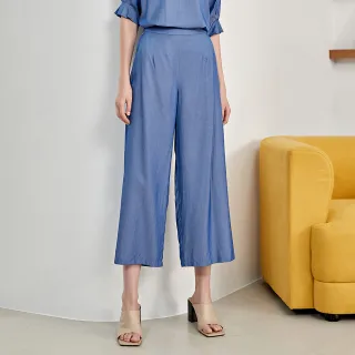 【ILEY 伊蕾】仿牛仔縲縈七分直筒褲(深藍色；M-2L；1242016251) 歷史價格詳細信息