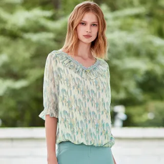 【ILEY 伊蕾】藝術彩漾飾品純棉上衣(白色；M-XL；1233501203) 歷史價格詳細信息