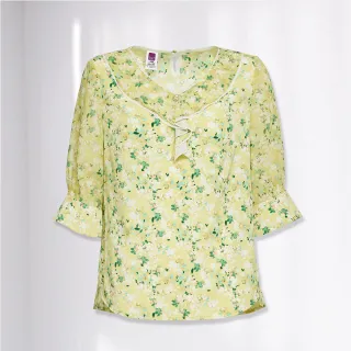 【ILEY 伊蕾】韓國當紅小熊圖案印花荷葉領片造型上衣1213071468(杏) 歷史價格詳細信息