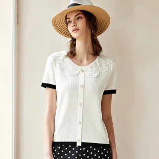 【ILEY 伊蕾】撞色鍊條提織針織上衣(黑色；M-2L；1234405003) 歷史價格詳細信息