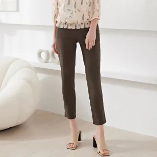 【ILEY 伊蕾】修身經典斜紋布直筒褲(深咖色；M-2L；1233026528) 歷史價格詳細信息