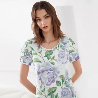 【ILEY 伊蕾】浪漫花卉緹花雪紡上衣(淺紫色；M-XL；1232281405) 歷史價格詳細信息