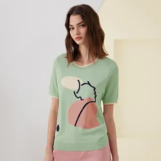 【ILEY 伊蕾】藝術彩漾飾品純棉上衣(白色；M-XL；1233501203) 歷史價格詳細信息