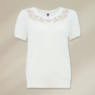 【ILEY 伊蕾】優雅刺繡小花亮片縲縈針織上衣(芥黃色；M-XL；1231455016) 歷史價格詳細信息