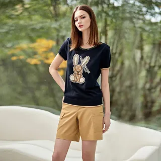 【ILEY 伊蕾】彈性格紋拼接燈籠袖型小口袋上衣1213211002(芥黃) 歷史價格詳細信息