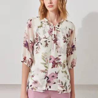 【ILEY 伊蕾】浪漫時尚大蝴蝶結造型雪紡上衣(兩色；M-XL；1223011101) 歷史價格詳細信息