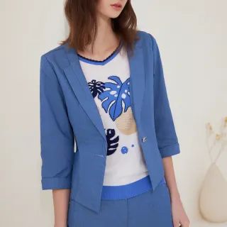 【ILEY 伊蕾】牛仔印花假兩件式短版上衣(藍色；M-XL；1232071228) 歷史價格詳細信息