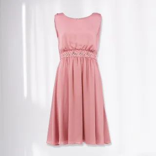 【ILEY 伊蕾】高雅端莊光澤感蕾絲織紋無袖洋裝(粉色；M-XL；1231087017) 價格比較,價格查詢,歷史價格詳細信息