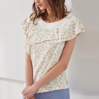 【ILEY 伊蕾】浪漫花卉緹花雪紡上衣(淺紫色；M-XL；1232281405) 歷史價格詳細信息