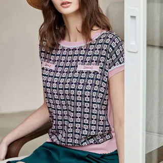 【ILEY 伊蕾】撞色鍊條提織針織上衣(黑色；M-2L；1234405003) 歷史價格詳細信息