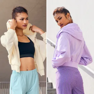 抽繩防曬連帽長袖t卹女裝春季設計感小眾不規則短款辣妹修身上衣 歷史價格詳細信息