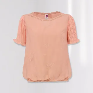 【ILEY 伊蕾】典雅條紋拼接雪紡絲光棉上衣(深藍色；M-2L；1222181202) 歷史價格詳細信息