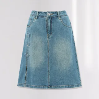 【ILEY 伊蕾】開衩拼接蕾絲微彈喇叭牛仔褲(淺藍色；M-XL；1242268608) 歷史價格詳細信息