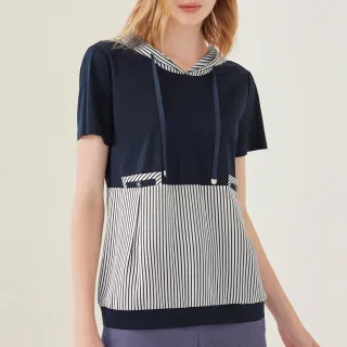 【ILEY 伊蕾】都會條紋腰帶造型車線開衩寬褲1222026639(黑) 歷史價格詳細信息