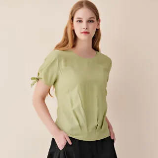 【ILEY 伊蕾】日系印花側邊綁帶造型上衣1222471202(綠) 歷史價格詳細信息